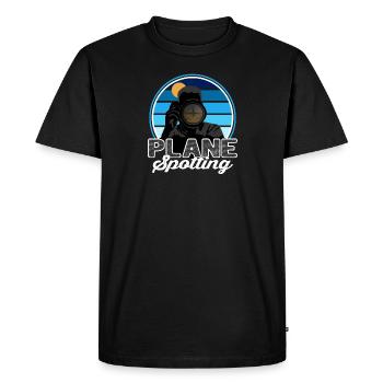 Plan Spotting Sunset - Vintage Gift - Men's Premium Organic T-Shirt - black - Front - Nico (187cm)