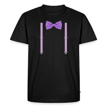 Funny Purple Bow Tie with Suspenders Perfect - Men's Premium Organic T-Shirt - black - Front - Nico (187cm)