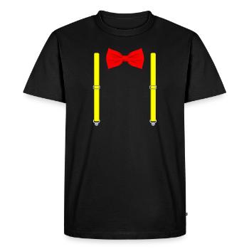 Funny Pink Bow Tie with Suspenders Perfect - Men's Premium Organic T-Shirt - black - Front - Nico (187cm)