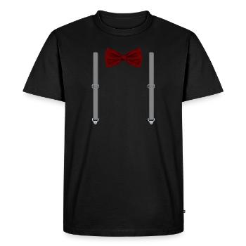 Funny Red Bow Tie with Gray Suspenders Perfect - Men's Premium Organic T-Shirt - black - Front - Nico (187cm)