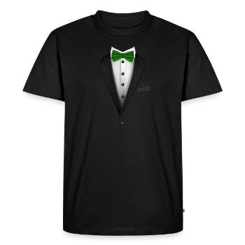 Tuxedo with a Green Bowtie For Weddings And - Men's Premium Organic T-Shirt - black - Front - Nico (187cm)