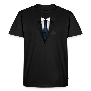 Smoking avec une cravate en acier bleu pour les mariages et - T-shirt Premium bio Homme - noir - Devant - Nico (187cm)