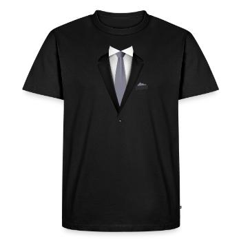 Smoking avec une cravate pour les mariages et spéciaux - T-shirt Premium bio Homme - noir - Devant - Nico (187cm)