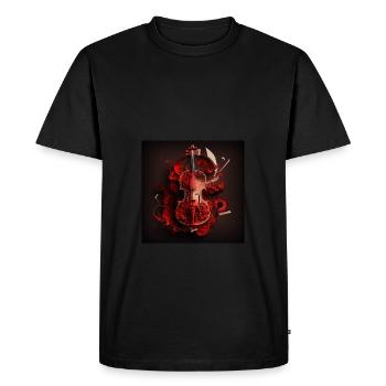 thresp red antique violin musical notes floating u - T-shirt Premium bio Homme - noir - Devant - Nico (187cm)