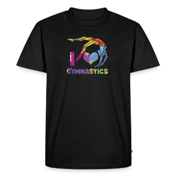 J'adore la gymnastique - T-shirt Premium bio Homme - noir - Devant - Nico (187cm)