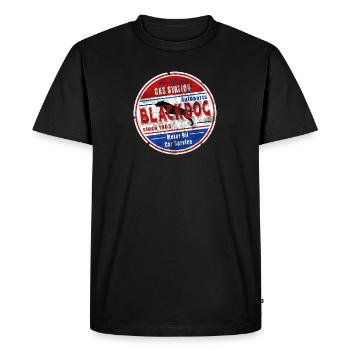 Blackdog Gas Station Car Service - T-shirt Premium bio Homme - noir - Devant - Nico (187cm)