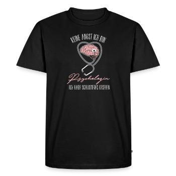 Psychologue Psychologue Psychologue Psychiatre - T-shirt Premium bio Homme - noir - Devant - Nico (187cm)