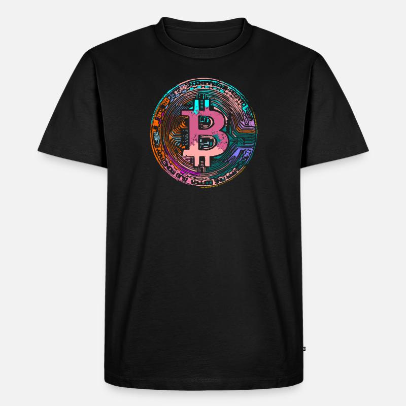 BITCOIN,crypto - Männer Premium Bio T-Shirt - Schwarz