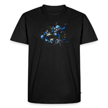 Flowers Tendrils Abstract Ornament - Men's Premium Organic T-Shirt - black - Front - Nico (187cm)
