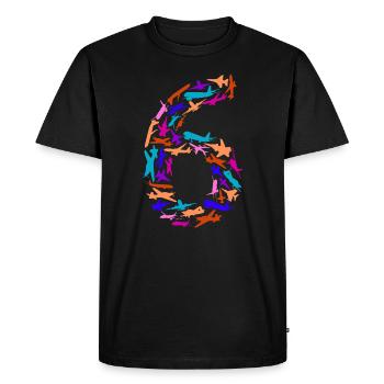 Birthday Boy 6 Years Airplane Airplanes - Men's Premium Organic T-Shirt - black - Front - Nico (187cm)