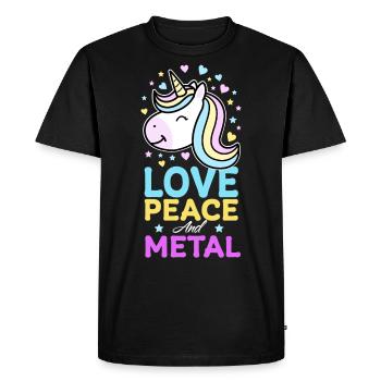 Licorne en métal - T-shirt Premium bio Homme - noir - Devant - Nico (187cm)
