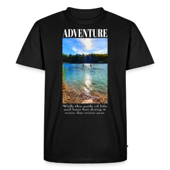 Adventure Life - Conducteur de canoë sur le lac - T-shirt Premium bio Homme - noir - Devant - Nico (187cm)