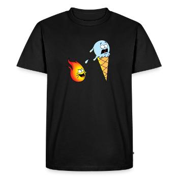Crème glacée contre la flamme drôle humour nouveauté design - T-shirt Premium bio Homme - noir - Devant - Nico (187cm)