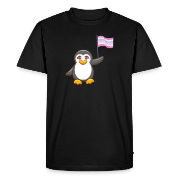 Gay Pride Antarctica Animal Penguin Intersexual LGBT - Men's Premium Organic T-Shirt - black - Front - Nico (187cm)