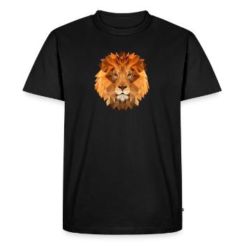 Low Poly Type Lion King of the Beast Mighty - Men's Premium Organic T-Shirt - black - Front - Nico (187cm)