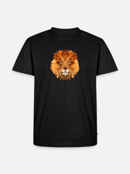 Lav Poly Type Løve konge af Beast Mighty - Herre Premium økologisk T-shirt - sort