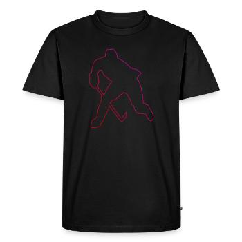 Joueuse de hockey sur glace féminin Jeux de hockey sur glace - T-shirt Premium bio Homme - noir - Devant - Nico (187cm)