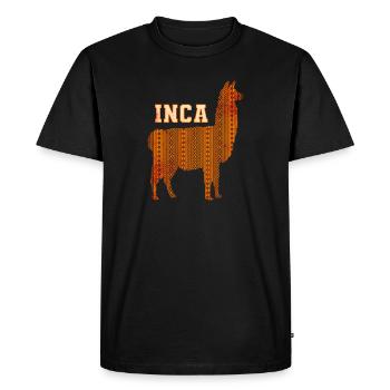 Alpaga Inca - T-shirt Premium bio Homme - noir - Devant - Nico (187cm)