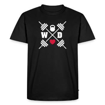 WOD Heart Workout Love Kettlebell - Men's Premium Organic T-Shirt - black - Front - Nico (187cm)