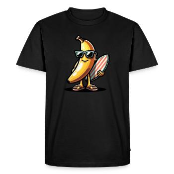 Surfer Banana - Men's Premium Organic T-Shirt - black - Front - Nico (187cm)