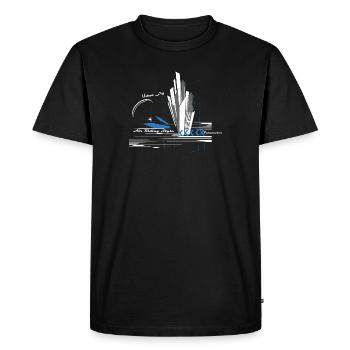 Libert'All Paramoteur Urban Fly bleu - T-shirt Premium bio Homme - noir - Devant - Nico (187cm)