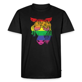 Horse Pony Rainbow Colors Goggles Head Riding - Men's Premium Organic T-Shirt - black - Front - Nico (187cm)