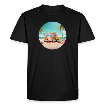 Vacances d’été sur la plage - chemise pour la joie des vacances - T-shirt Premium bio Homme - noir - Devant - Nico (187cm)