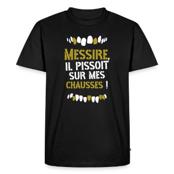 Messire citation film culte les visiteurs - T-shirt Premium bio Homme - noir - Devant - Nico (187cm)
