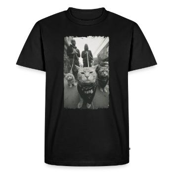 Gangster Cats Streetwear Cool Cat Motif - T-shirt Premium bio Homme - noir - Devant - Nico (187cm)