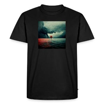 Tree on the infinite sea - Men's Premium Organic T-Shirt - black - Front - Nico (187cm)