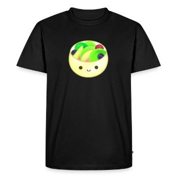 Bol de fruits heureux artistique kawaii - T-shirt Premium bio Homme - noir - Devant - Nico (187cm)