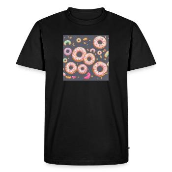 Donut Paradise - Männer Premium Bio T-Shirt - Schwarz - Vorne - Nico (187cm)