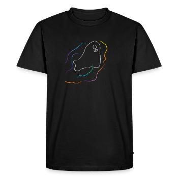 Spirit with rainbow lines - Men's Premium Organic T-Shirt - black - Front - Nico (187cm)