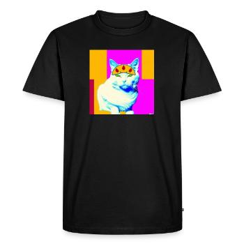 Blind Cat 8 - Men's Premium Organic T-Shirt - black - Front - Nico (187cm)