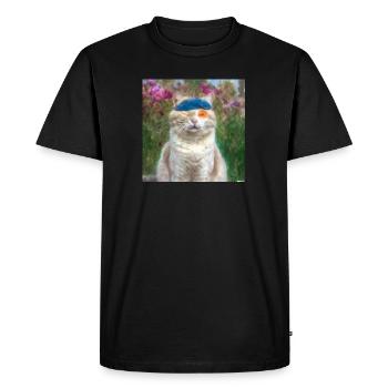 Blind Cat 18 - Men's Premium Organic T-Shirt - black - Front - Nico (187cm)