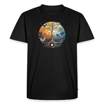 Arbre de vie - T-shirt Premium bio Homme - noir - Devant - Nico (187cm)