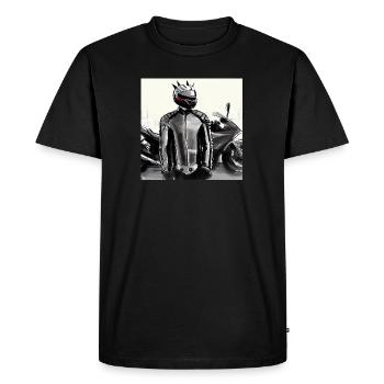 Motorcycle Pencil Drawing - Men's Premium Organic T-Shirt - black - Front - Nico (187cm)
