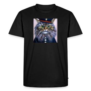 Sarah, la siamoise sceptique - T-shirt Premium bio Homme - noir - Devant - Nico (187cm)