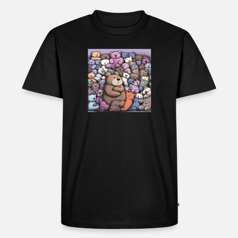 Comic style teddy bears - Männer Premium Bio T-Shirt - Schwarz