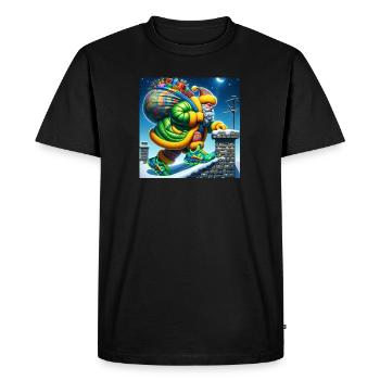 Défi sportif de la cheminée du Père Noël ! - T-shirt Premium bio Homme - noir - Devant - Nico (187cm)