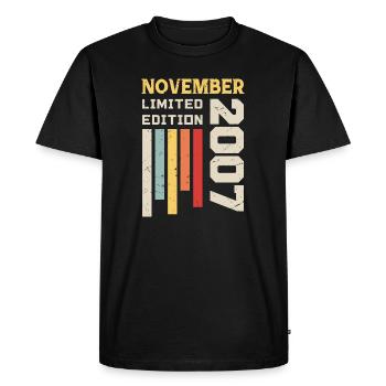 Novembre 2007 Cadeau Anniversaire - Novembre 2007 - T-shirt Premium bio Homme - noir - Devant - Nico (187cm)