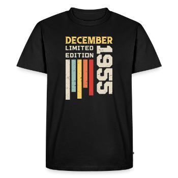 December 1955 Birthday Gift - December 1955 - Men's Premium Organic T-Shirt - black - Front - Nico (187cm)