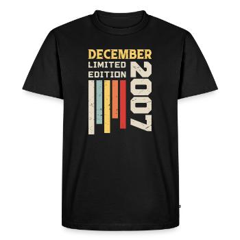 Décembre 2007 - Cadeau anniversaire Décembre 2007 - T-shirt Premium bio Homme - noir - Devant - Nico (187cm)