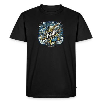 Koji T-shirt - Männer Premium Bio T-Shirt - Schwarz - Vorne - Nico (187cm)