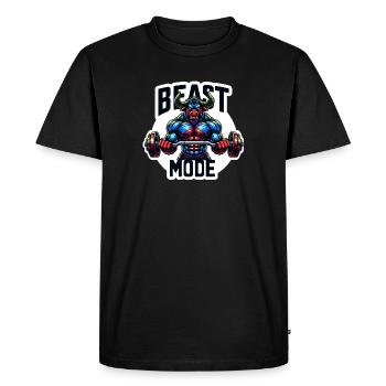 Mode Monstre - T-shirt Premium bio Homme - noir - Devant - Nico (187cm)