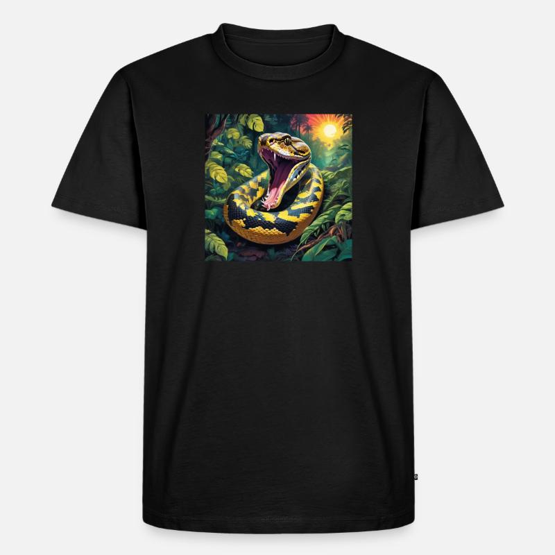 Python Schlange - Männer Premium Bio T-Shirt - Schwarz