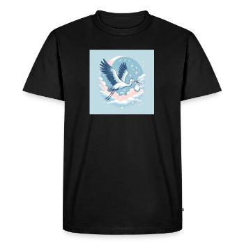 T-shirt Annonce de Grossesse "Livraison Spéciale - T-shirt Premium bio Homme - noir - Devant - Nico (187cm)