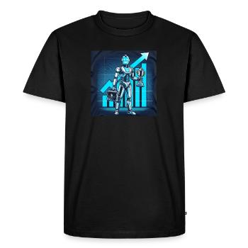Automatic Earning - Trophy 2 Product - Men's Premium Organic T-Shirt - black - Front - Nico (187cm)