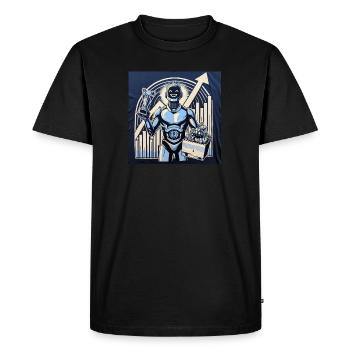 Automatic Earning - Trophy Fourth product - Men's Premium Organic T-Shirt - black - Front - Nico (187cm)
