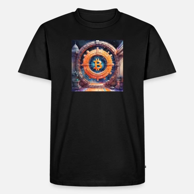 Bitcoin Portal 2 - Männer Premium Bio T-Shirt - Schwarz